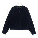 ALEXANDER WANG(アレキサンダーワン) サイズ:S Logo Crewneck Swaetshirt ラインストーン装飾 ベロアクルーネックスウェッ...
