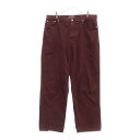 【sale対象】STUSSY(ステューシー) サイズ:34 22AW Washed Canvas BIGOL Jeans ビッグオル ワークパンツ ボルドー 1...