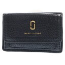 MARC JACOBS(マークジェイコブス) サイズ:- ソフトショット レザー コンパクトウォレット 3つ折り財布 ブラック M0015413 レディース【中...