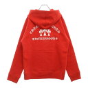 CHROME HEARTS(クロムハーツ) サイズ:M SAILIN ON ZIP HD セメタリークロス刺繍ジップアップパーカー レッド/シルバー【中古】【程...