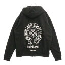 CHROME HEARTS(クロムハーツ) サイズ:L SWTSHRT HD ZIP 東京限定バックホースシュー ダガー ジップアップパーカー フーディー ブラ...