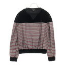 CHANEL(シャネル) サイズ:36 22AW ベルベット切替 ボーダー クルーネックスウェットシャツ トレーナー P73405 ブラック レディース【新古品/中古】【程度S】【カラーマルチカラー】【取扱店舗BRING福岡天神店】