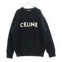 CELINE(セリーヌ) サイズ:XS 21AW フェルトロゴ クルーネック ニットセーター ブラック 2A19R205O【中古】【程度A】【カラーブラック】【...