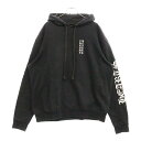 CHROME HEARTS(クロムハーツ) サイズ:L SWTSHRT PLVR 袖ロゴプリントプルオーバーパーカー ブラック【中古】【程度B】【カラーブラック】【取扱店舗原宿】