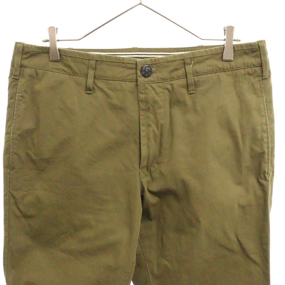 STONE ISLAND(ストーンアイランド) サイズ:L コットン ナイロン チノパンツ トラウザーパンツ カーキ741580106【中古】【程度A】【カラーグリーン】【取扱店舗BRING THRIFT CLOSET 湘南平塚店】
