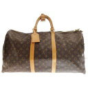 LOUIS VUITTON(ルイヴィトン) サイズ:55 モノグラム キーポルバンドリエール55 2WAY レザー ボストンバッグ ショルダーバッグ ブラウン ...
