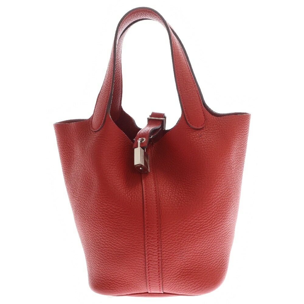 HERMES(エルメス) サイズ:PM ピコタンロック PM トリヨンモーリス ハンドバッグ シルバー金具 C刻印 2018年製 レッド