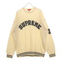 SUPREME(シュプリーム) サイズ:XL 25SS Textured Arc Sweater Cream テクスチャーアーチロゴ長袖ニットセーター ホワイト【中古】【程度A】【カラーホワイト】【オンライン限定商品】