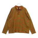 CHROME HEARTS(クロムハーツ) サイズ:M Y Not Stripe Polo ストライプポロシャツ長袖カットソー【中古】【程度A】【カラーブラウン】【取扱店舗OneStyleプロペラ通り店】