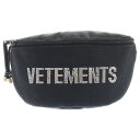 VETEMENTS(ヴェトモン) 20AW Strass Fanny Pack ラインストーン ロゴ ウエスト ボディ バッグ ブラック UAH21BA259【...