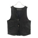 CHROME HEARTS(クロムハーツ) サイズ:S CLASSC 2B LTHR クラシック クロスボール シープスキン レザーベスト ブラック【中古】【程...