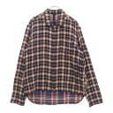 CHROME HEARTS(クロムハーツ) サイズ:L HEYWOOD LS ヘイウッド チェック柄ダブルジップ長袖シャツ ネイビー【中古】【程度B】【カラーネ...