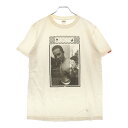 NO BRAND(ノーブランド) サイズ:M シンクロニシティー フォトプリント 半袖Tシャツ カットソー ホワイト【中古】【程度B】【カラーホワイト】【オンラ...
