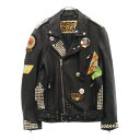 FREE CITY(フリーシティ) MOTORCYCLE LEATHER JACKET モーターサイクル ラムレザー スタッズ ダブルライダースジャケット ブラ...