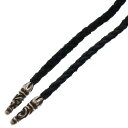 CHROME HEARTS(クロムハーツ) LEATHER BRAID SCROLL ネックレス レザーブレイドネックレス ブラック/シルバー BCA377【中...
