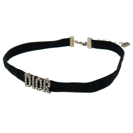 Christian Dior(クリスチャンディオール) ロゴ ラインストーン チョーカー ブラック×シルバー メタル ベロア アクセサリー【中古】【程度B】【カラーブラック】【オンライン限定商品】 Christian Dior(クリスチャンディオール) ロゴ ラインストーン チョーカー ブラック×シルバー メタル ベロア アクセサリー【中古】【程度B】【カラーブラック】【オンライン限定商品】