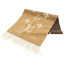 LOUIS VUITTON(ルイヴィトン) レイキャビック グラディエント モノグラム総柄 カシミヤ マフラー ベージュ/ブラウン M73675【中古】【程度A...
