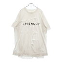 GIVENCHY(ジバンシィ) サイズ:M デストロイドエフェクト加工 プリントロゴ 半袖Tシャツ カットソー ホワイト BM71G13YBY【中古】【程度B】【カラーホワイト】【取扱店舗名古屋】(4)