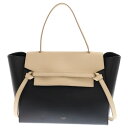 CELINE(セリーヌ) ベルトバッグ ハンドバッグ レザー バイカラー ベージュ×ブラック ゴールド金具【中古】【程度B】【カラーベージュ】【取扱店舗BRING京都河原町店】