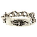CHROME HEARTS(クロムハーツ) サイズ:11LINK ID FLORAL CRS フローラルクロスIDファンシーリンク ブレスレット 11LINK ...
