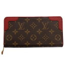 LOUIS VUITTON(ルイヴィトン) ジッピー ウォレット レティーロ モノグラム スリーズ ロングウォレット 長財布 ブラウン/レッド ゴールド金具 M61854【中古】【程度A】【カラーブラウン】【オンライン限定商品】