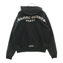 CHROME HEARTS(クロムハーツ) サイズ:S SWTSHRT HD ZIP バックアーチロゴプリント USA 裏地サーマル ジップパーカー ブラック【...