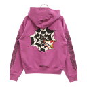 CHROME HEARTS(クロムハーツ) サイズ:M 21AW ×MATTYBOY SPIDER WEB HOODIE ×マッティボーイ スパーダーウェブ フーディー プルオーバーパーカー パープル【中古】【程度B】【カラーパープル】【取扱店舗BRING京都河原町店】