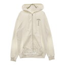 CHROME HEARTS(クロムハーツ) サイズ:L SWTSHRT HD ZIP バックアーチロゴプリントジップアップパーカ スウェット ホワイト【中古】【...