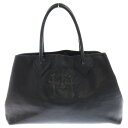 CHROME HEARTS(クロムハーツ) TOTE W SNP 3CEME 3セメタリークロス レザートートバッグ ブラック【中古】【程度B】【カラーブラック...