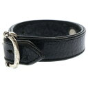 CHROME HEARTS(クロムハーツ) GUNSLINGER ガンスリンガー クロスボール レザーブレスレット ブラック/シルバー BCA146【中古】【程...