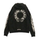 CHROME HEARTS(クロムハーツ) サイズ:S SWTSHRT PLVR ホースシュープリント アームフローラル スウェット プルオーバーパーカー ブラック【中古】【程度B】【カラーブラック】【取扱店舗原宿】
