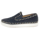 CHRISTIAN LOUBOUTIN(クリスチャンルブタン) サイズ:42 PIK BOAT スタッズ付き ローカットレザーシューズ スリッポン ブラック【中...