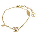 LOUIS VUITTON(ルイヴィトン) LVイニシャル アイコニック ロゴ ブレスレット ゴールド メタル ラインストーン M00587【中古】【程度A】【...