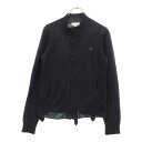 DIESEL(ディーゼル) サイズ:M メタルロゴプレート スナップボタン ジップアップ ニットジャケット カーディガン ブラック【中古】【程度B】【カラーブラ...