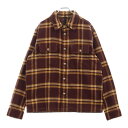 CHROME HEARTS(クロムハーツ) サイズ:L M WORK DOG クロスボタン チェック柄 長袖シャツ レッド/イエロー【中古】【程度A】【カラーレッド】【取扱店舗渋谷】