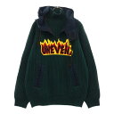 kolor(カラー) サイズ:1 Wool Knit Hoodie ファイヤーロゴ ハイネックニットパーカー フーディー 18WCM-NO7305【中古】【程度A】【カラーグリーン】【オンライン限定商品】(4)
