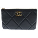 CHANEL(シャネル) サイズ:- シャネル19 スモールポーチ ブラック ラム ゴールド金具 ココマーク AP1059【新古品/中古】【程度S】【カラーブラック】【取扱店舗BRINGアメリカ村店】