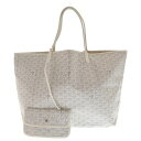 GOYARD(ゴヤール) サイズ:GM SAINT LOUIS TOTE GM サンルイ ヘリンボーン PVCトートバッグ ホワイト【中古】【程度B】【カラーホ...