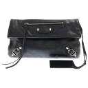 BALENCIAGA(バレンシアガ) サイズ:- クラシックエンベロープ ブラック レザー ショルダーバッグ クラッチバッグ セカンドバッグ 438768【中古...
