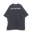 BALENCIAGA(バレンシアガ) サイズ:S 23AW ミディアムフィット バックラインストーンロゴ半袖Tシャツ 641675 TNVU3 ブラック【中古】...