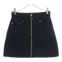 LOUIS VUITTON(ルイヴィトン) サイズ:XS 24SS コットン モノグラム ジップ ニット コンパクトスカート ブラック レディース RW241W...
