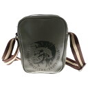 DIESEL(ディーゼル) ブレイブマンロゴエンボス レザーショルダーバッグ グリーン【中古】【程度B】【カラーグリーン】【オンライン限定商品】
