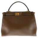 FENDI(フェンディ) サイズ:- ピーカブ ミディアム アイコニックエッセンシャリー 2WAY ハンドバッグ ショルダーバッグ ブラウン スムースカーフレザー 8BN226【中古】【程度B】【カラーブラウン】【オンライン限定商品】(4)