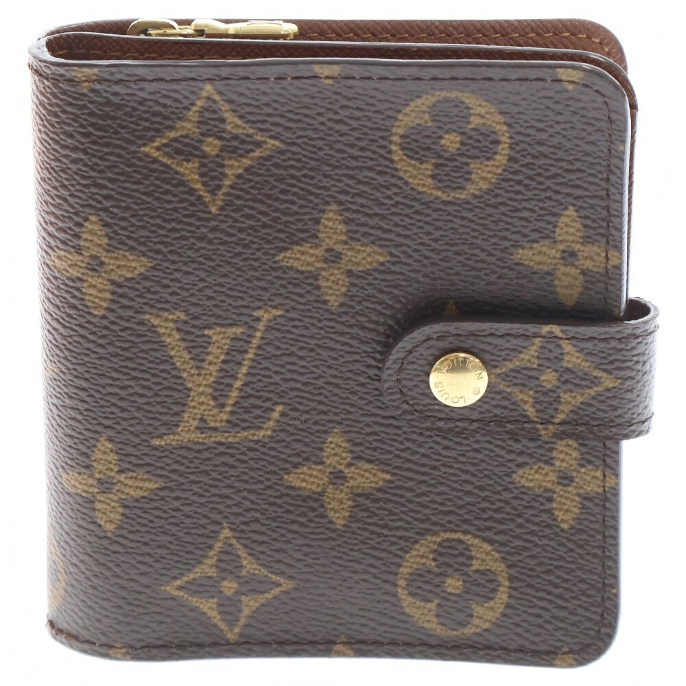 LOUIS VUITTON(ルイヴィトン) サイズ:- モノグラム コンパクトジップ M61667 ブラウン PVC 財布【中古】【程度A】【カラーブラウン】【オンライン限定商品】