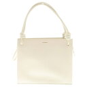 JIL SANDER(ジルサンダー) GIRO MD ジロ ロゴプリント レザー スクエア トートバッグ ショルダーバッグ ホワイト【中古】【程度B】【カラーホ...