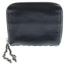 CHROME HEARTS(クロムハーツ) 3 SIDE ZIP 3サイドジップ サイドピラミッドスタッズレザーウォレット財布 ブラック/シルバー【中古】【程度...
