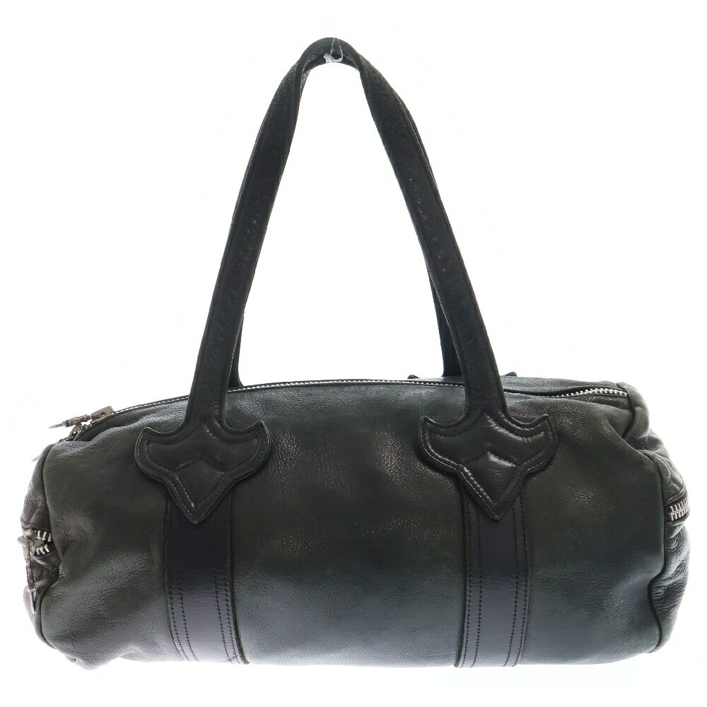 CHROME HEARTS(クロムハーツ) DUFFLE TINY タイニーダッフル ダガージップ レザー ボストン ハンドバッグ ブラック/シルバー【中古】【程度C】【カラーブラック】【取扱店舗渋谷】