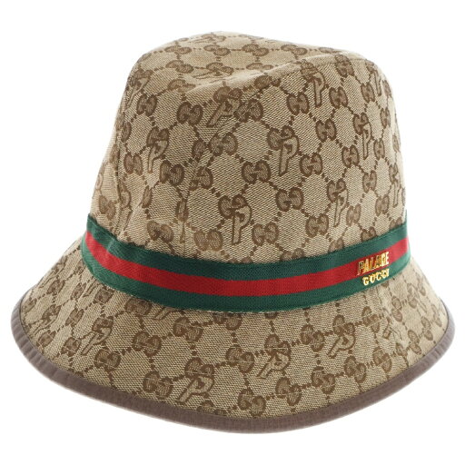 GUCCI(グッチ) サイズ:M ×PALACE パレス GGキャンバス 総柄 シェリーライン バケットハット 帽子 ブラウン 726133【新古品/中古】【程度S】【カラーブラウン】【取扱店舗BRING心斎橋店】 GUCCI(グッチ) サイズ:M ×PALACE パレス GGキャンバス 総柄 シェリーライン バケットハット 帽子 ブラウン 726133【新古品/中古】【程度S】【カラーブラウン】【取扱店舗BRING心斎橋店】