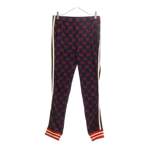 GUCCI(グッチ) サイズ:M 18SS GG Jacquard Jogging Pants 496920 X9L13 GGジャガード ジョギングパンツ 総柄トラックパンツ ネイビー/レッド【中古】【程度B】【カラーネイビー】【取扱店舗BRING心斎橋店】 GUCCI(グッチ) サイズ:M 18SS GG Jacquard Jogging Pants 496920 X9L13 GGジャガード ジョギングパンツ 総柄トラックパンツ ネイビー/レッド【中古】【程度B】【カラーネイビー】【取扱店舗BRING心斎橋店】