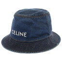 CELINE(セリーヌ) サイズ:M トレイルウォッシュ デニム バケットハット 帽子 2AUO8815V.08TI ネイビー【中古】【程度A】【カラーネイビー...